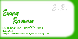 emma roman business card